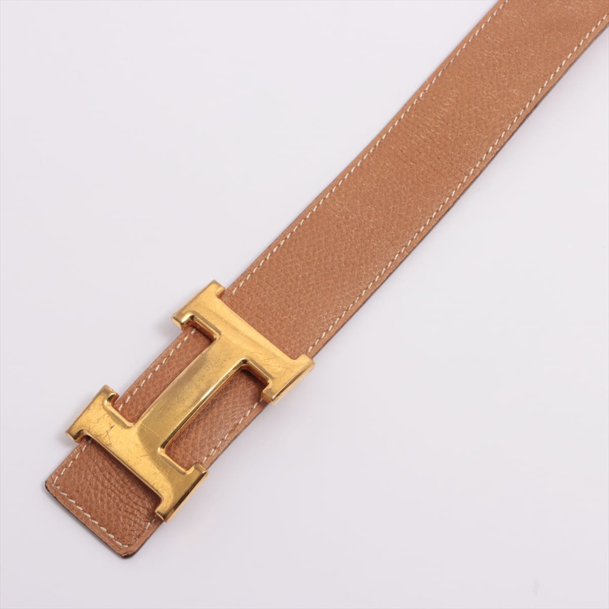 Hermès H Belt 〇P: 1986 Belt Leather Brown