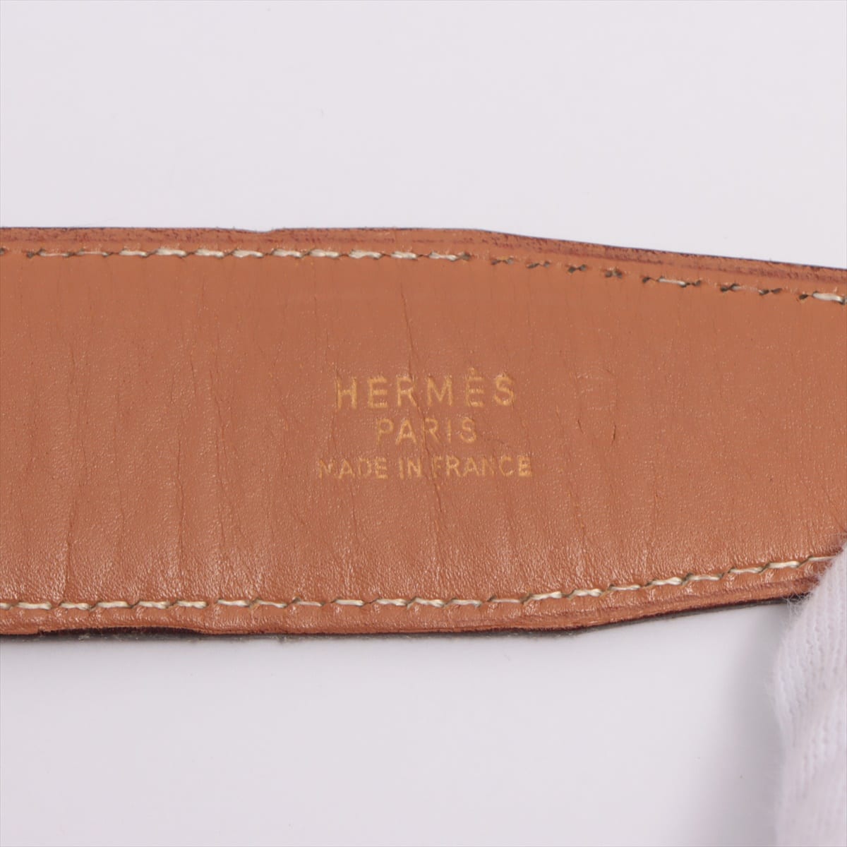 Hermès H Belt 〇P: 1986 Belt Leather Brown