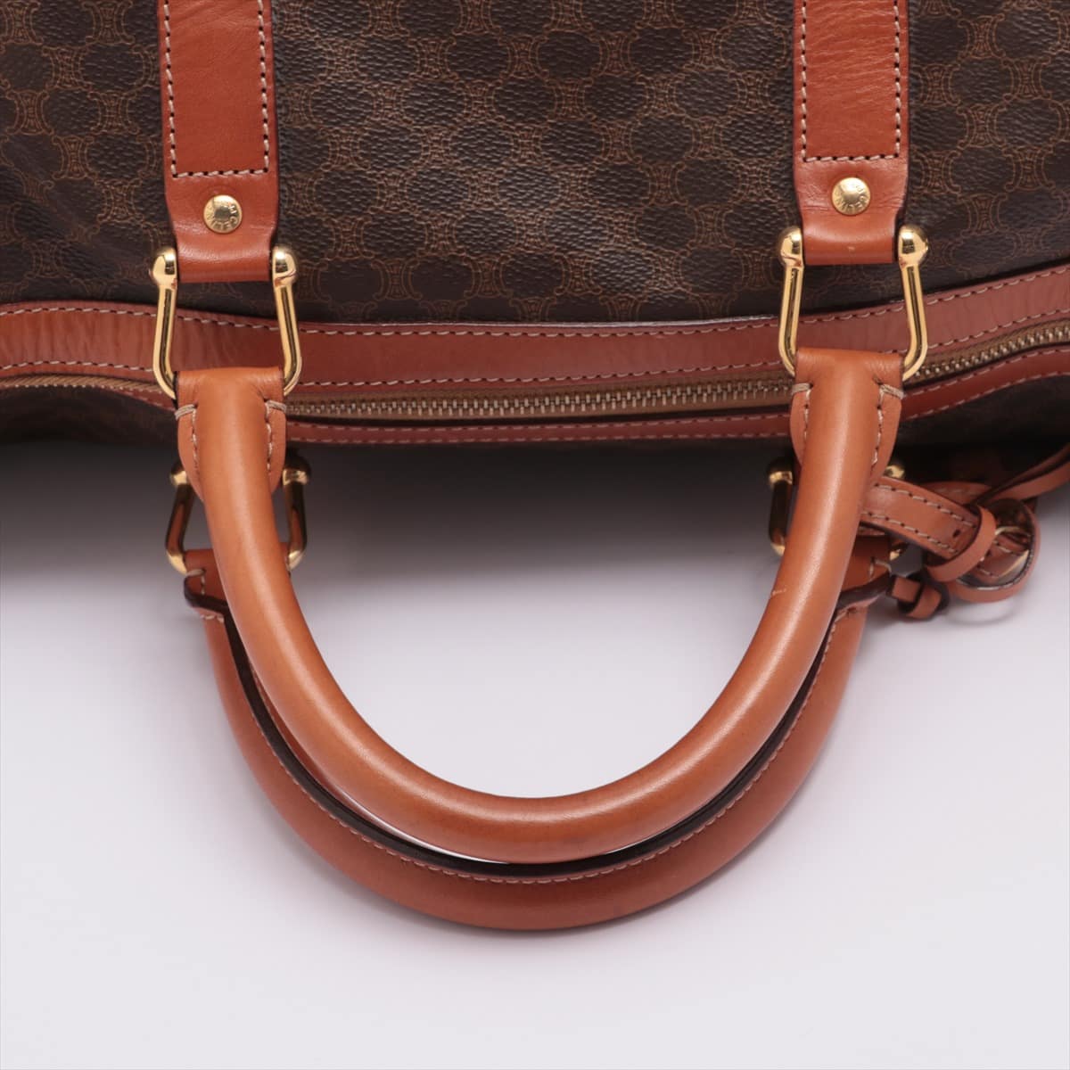 CELINE Macadam PVC & leather Boston bag Brown