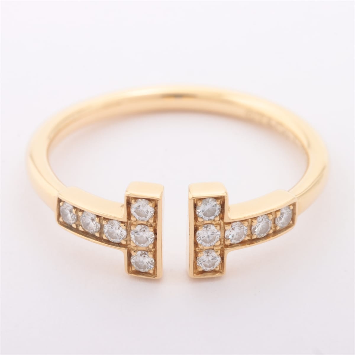 Tiffany T Wire diamond rings 750(YG) 2.2g