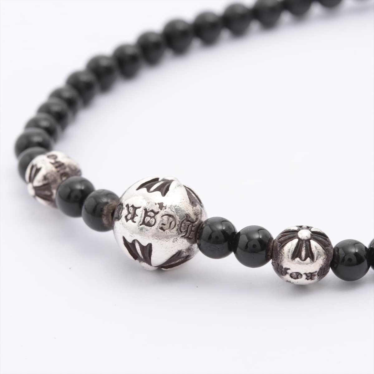 Chrome Hearts BEAD Bracelet 925 12.1g beads Black