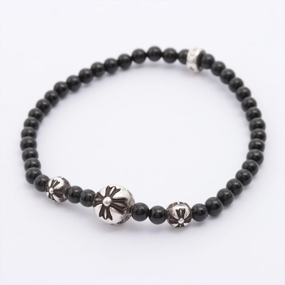 Chrome Hearts BEAD Bracelet 925 12.1g beads Black