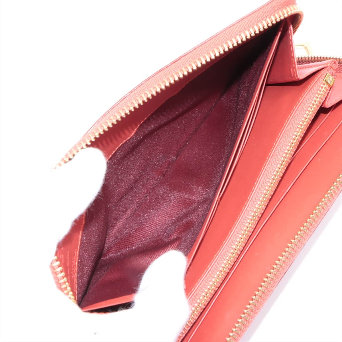Loewe Repeat Anagram Leather Round-Zip-Wallet Red