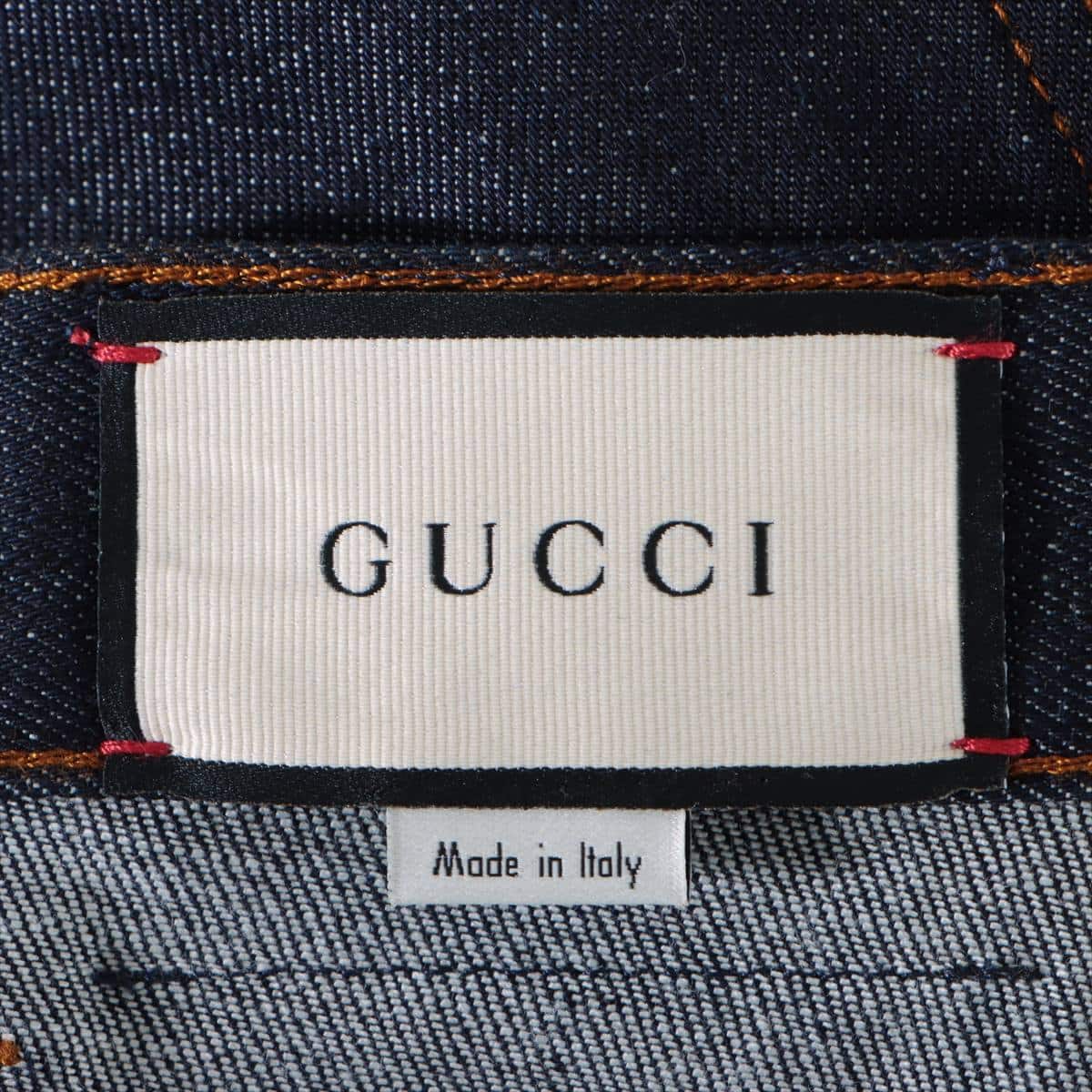 Gucci Cotton & polyurethane Denim pants 28 Men's Navy blue  408637
