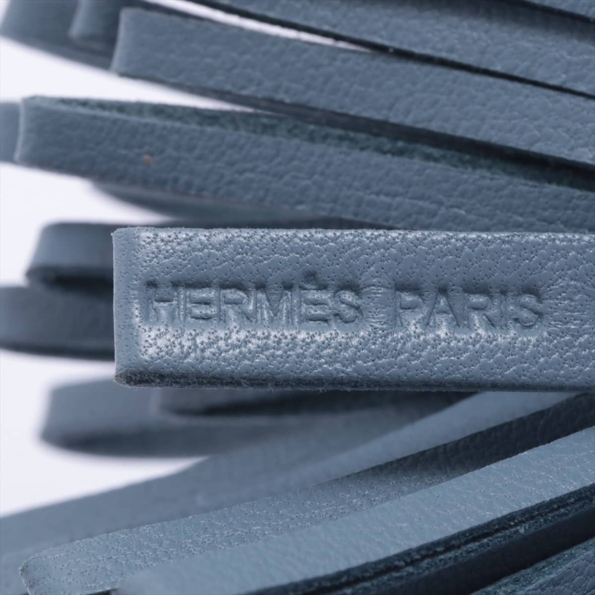 Hermès Carmen Keyring GP & leather Blue