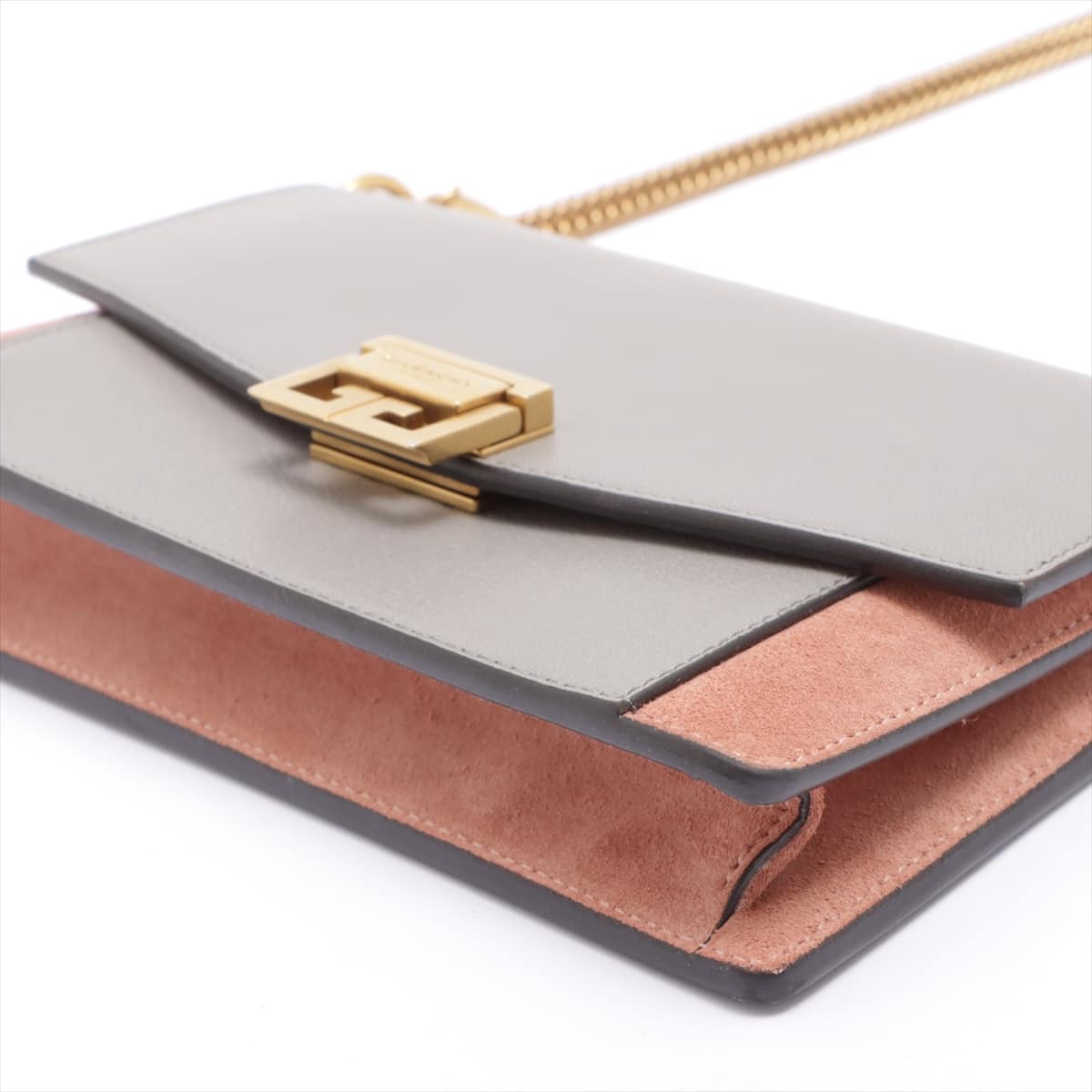 Givenchy Leather Chain wallet Pink x gray