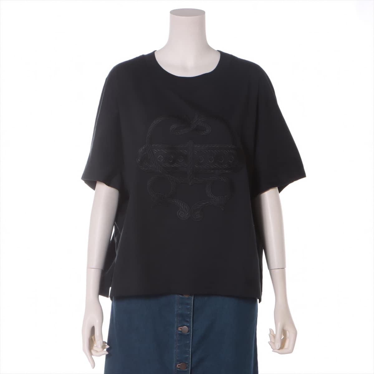 Hermès Cotton T-shirt 42 Ladies' Black