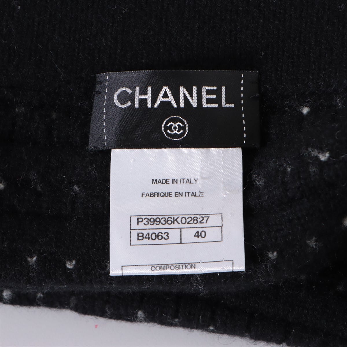 Chanel P39 Wool Knit Skirt 40 Ladies' Black