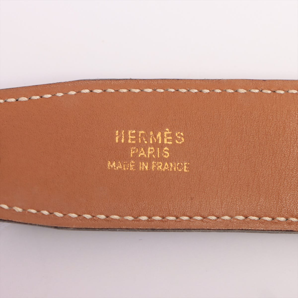 Hermès H Belt 0V engraving (1992) Belt 95 Box Calf × Courchevel Black×Gold