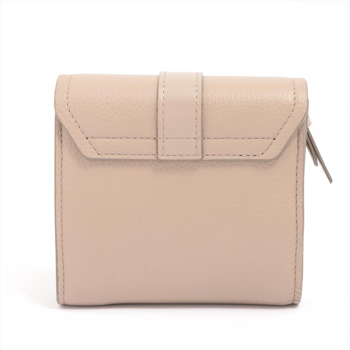 Chloe Abbey Leather Compact Wallet Beige