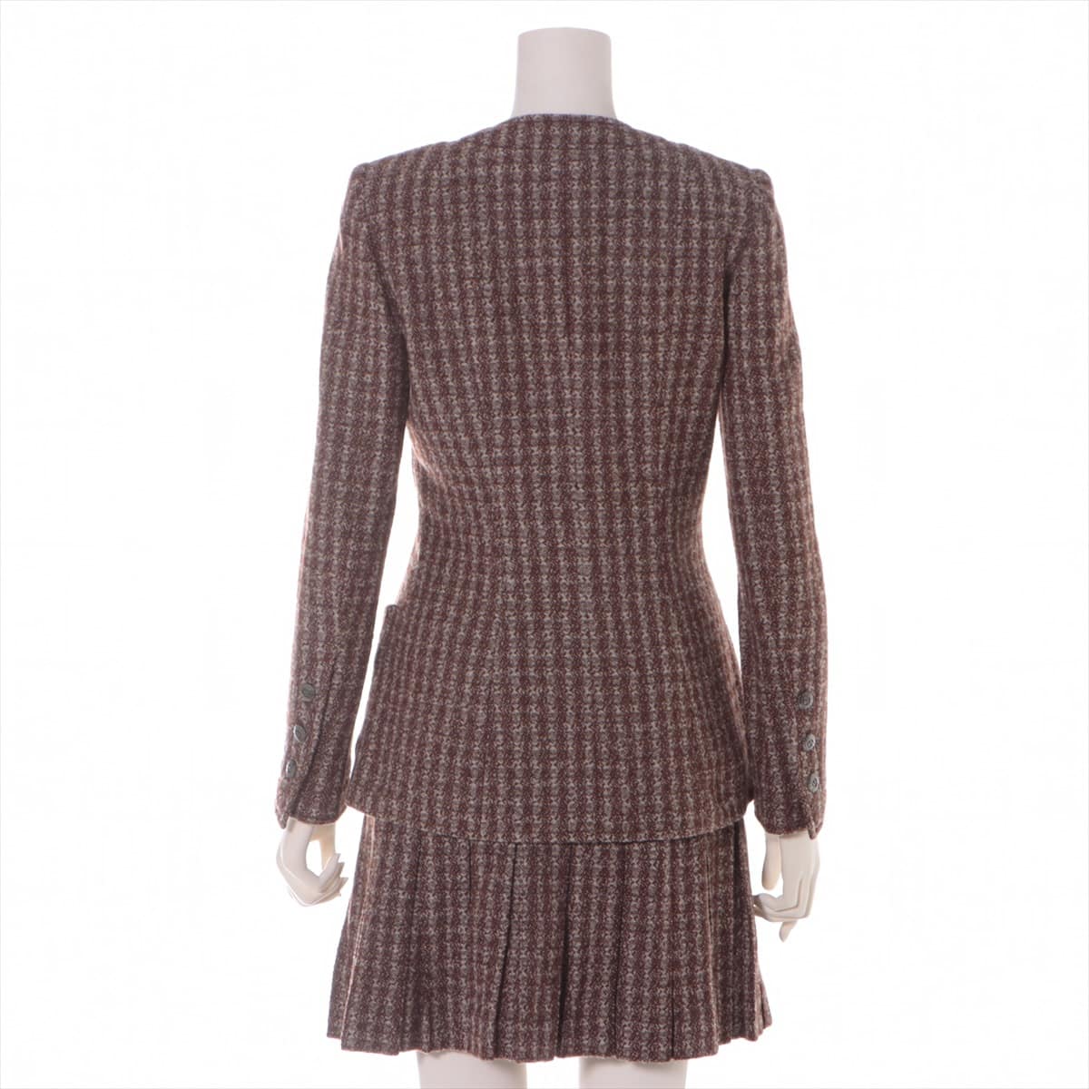 Chanel Coco Button 97A Tweed Setup 34 Ladies' Brown
