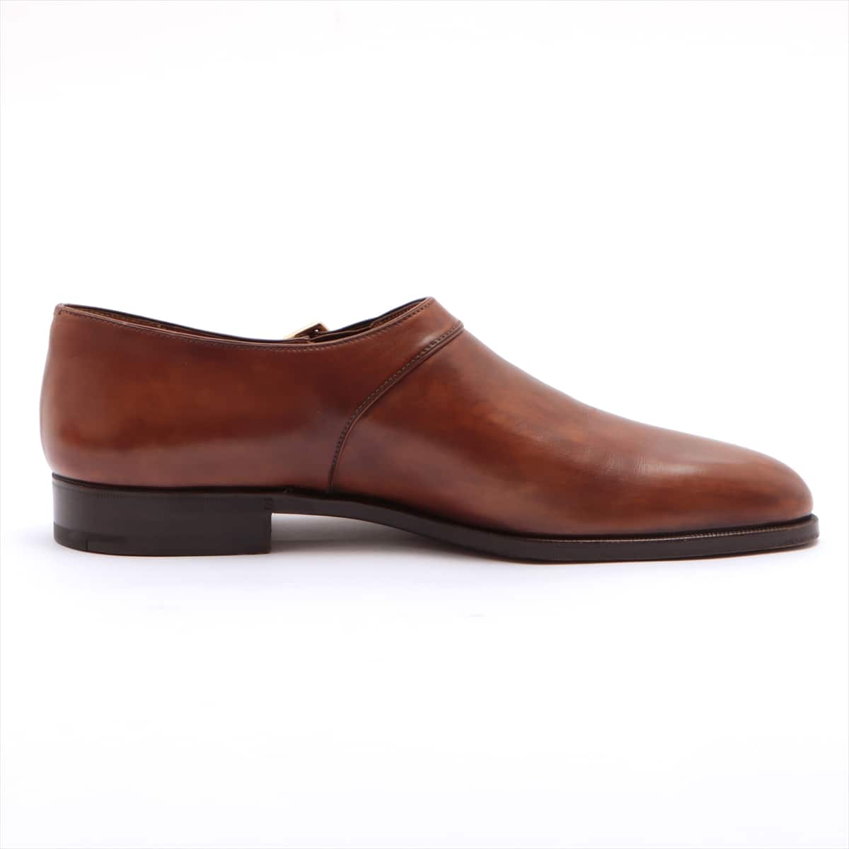 Berluti Leather Leather shoes 9 1/2 Men's Brown single monk Strap 1172 plain toe Comes with a regular shoe keeper