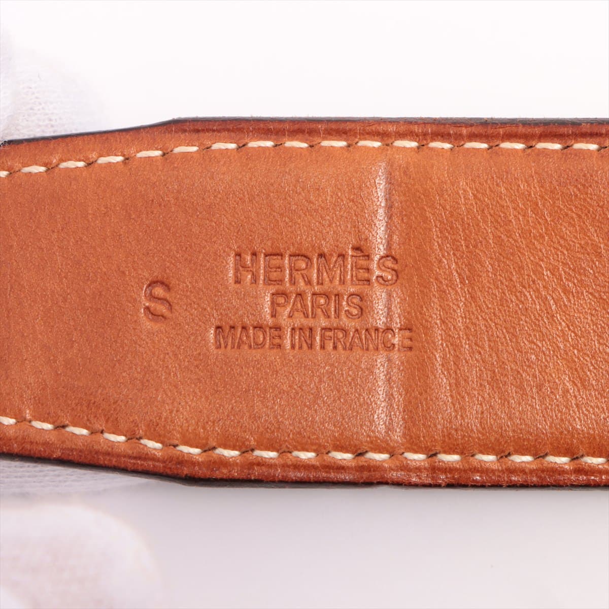 Hermès H Belt □ E, 2001 Belt Box calf Black × Brown Sold goods