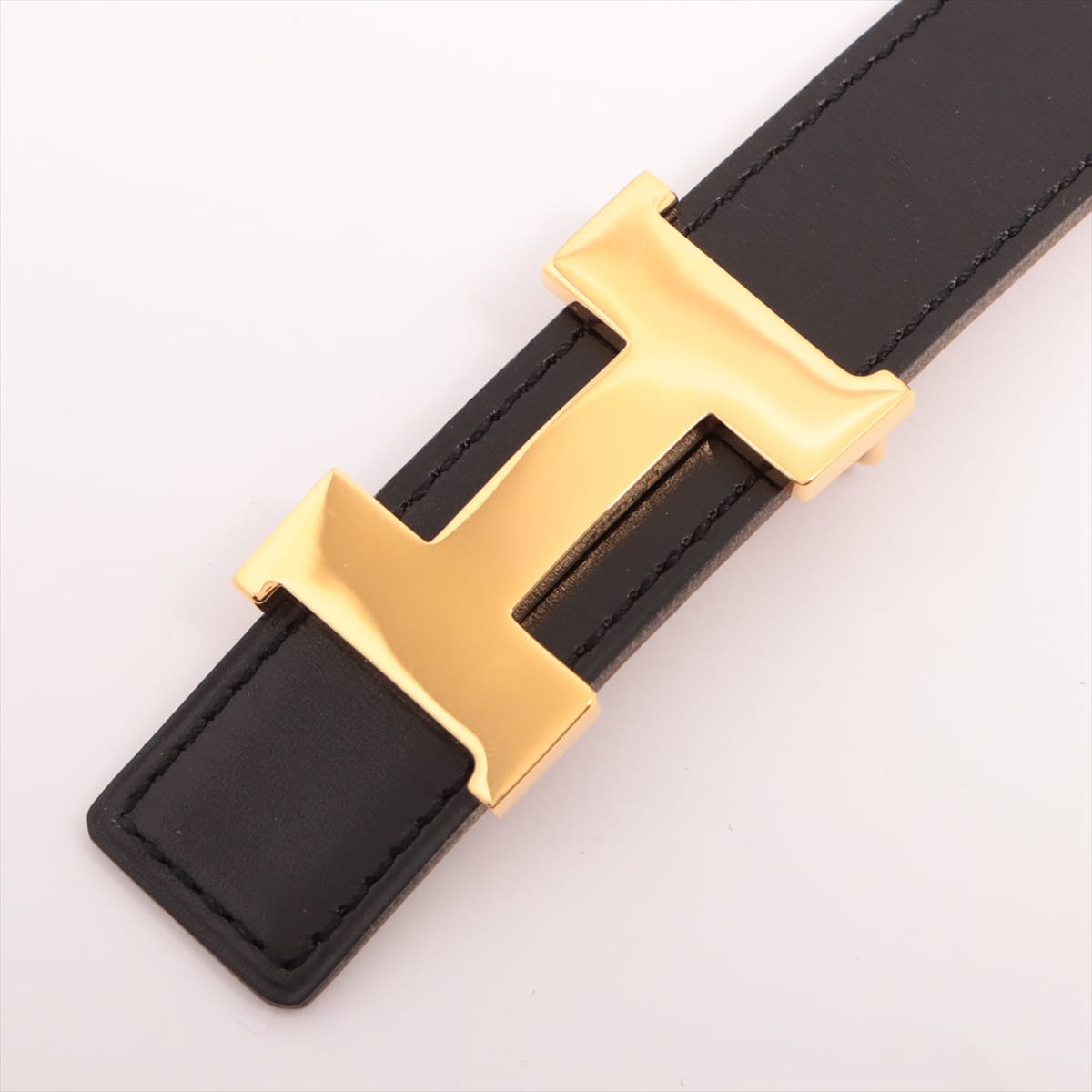 Hermès Mini Constance H Belt 〇 Z engraved (1996) Belt Leather Black × Brown