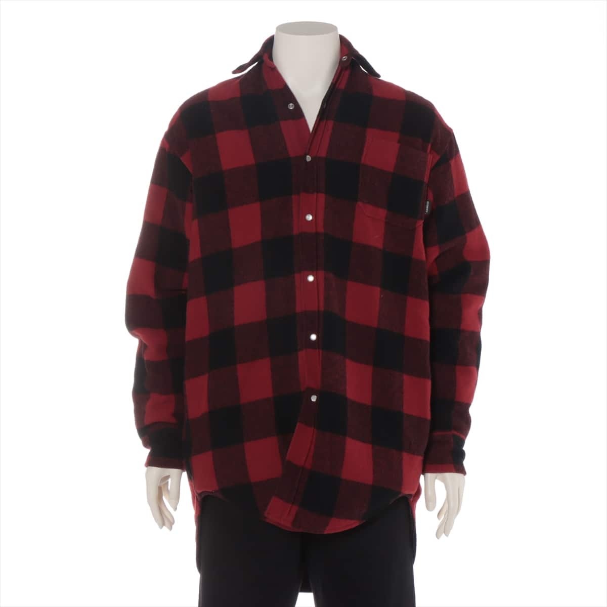 Vetements 17AW Wool & polyester Checked shirt XS Men's Black x red  WAH18SH5