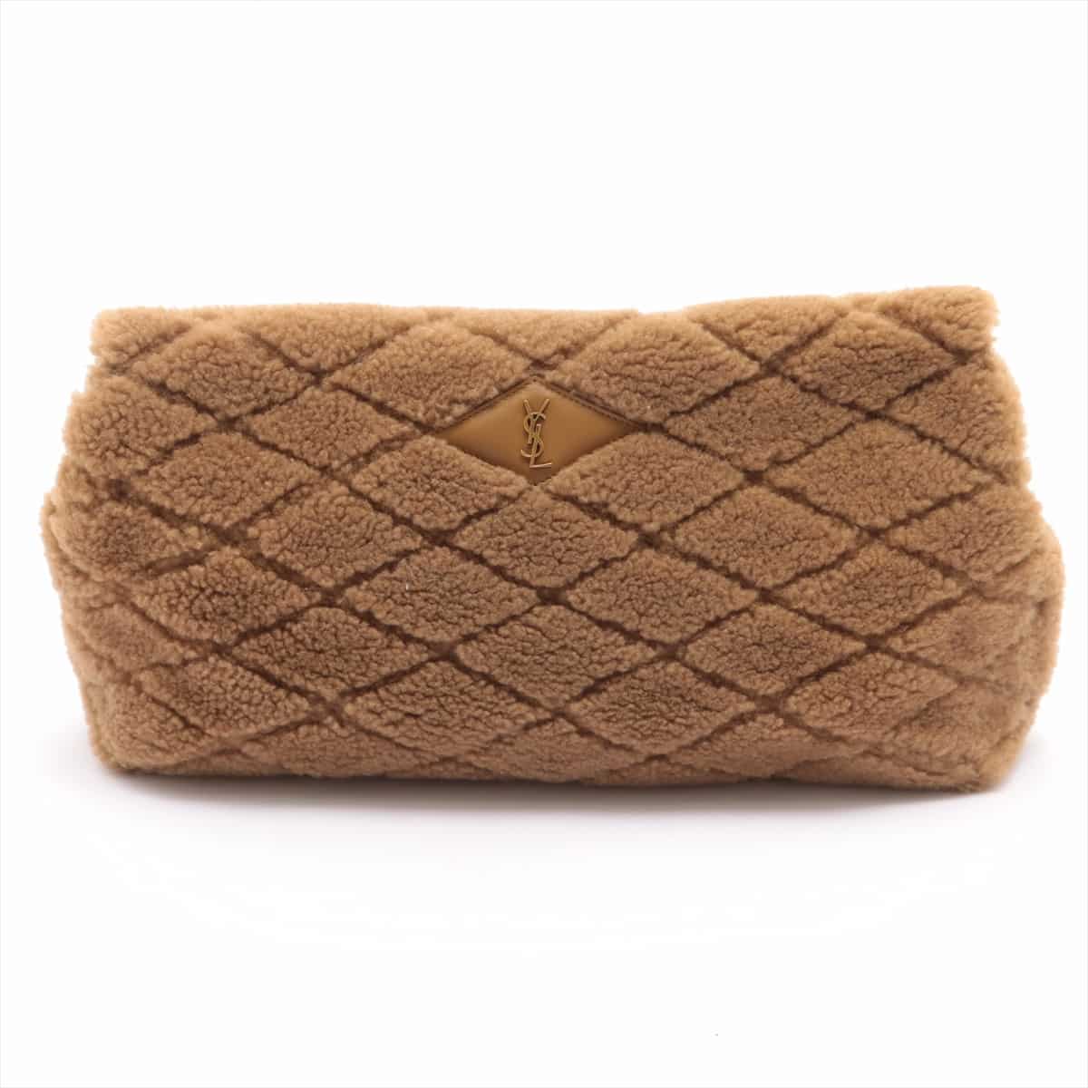 Saint Laurent Paris Mouton × Leather Clutch bag Brown 655004