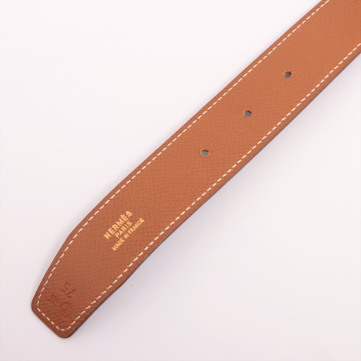 Hermès H Belt 〇 Z engraved (1996) Belt Leather Black × Brown
