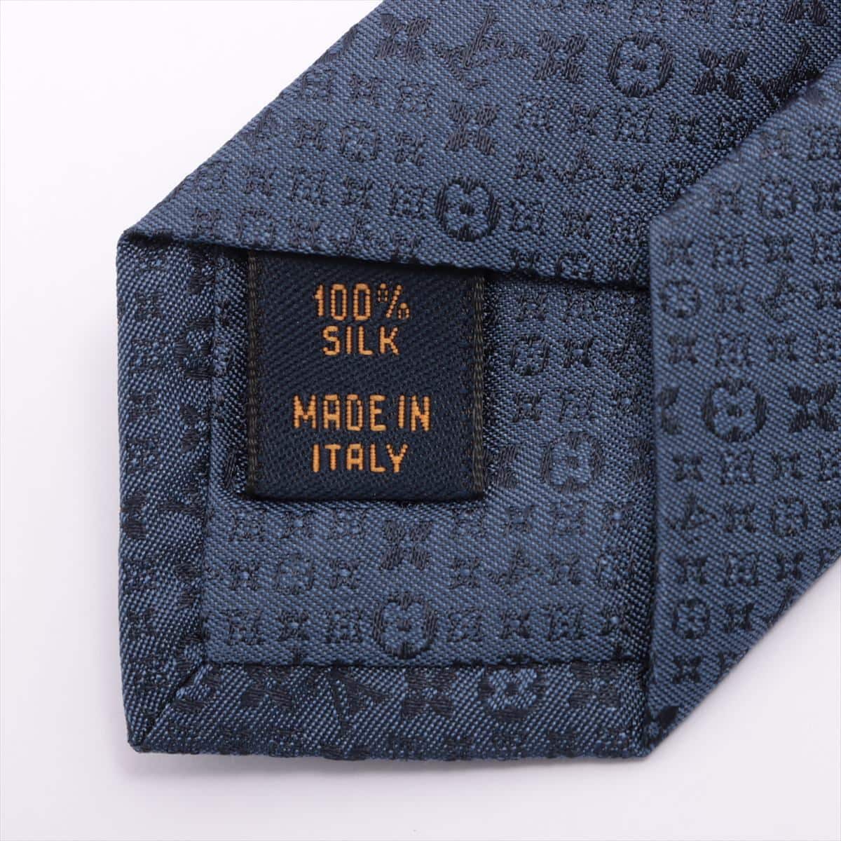 Louis Vuitton M77075 Cravat Monogram Crossing 8CM Necktie Silk Navy blue