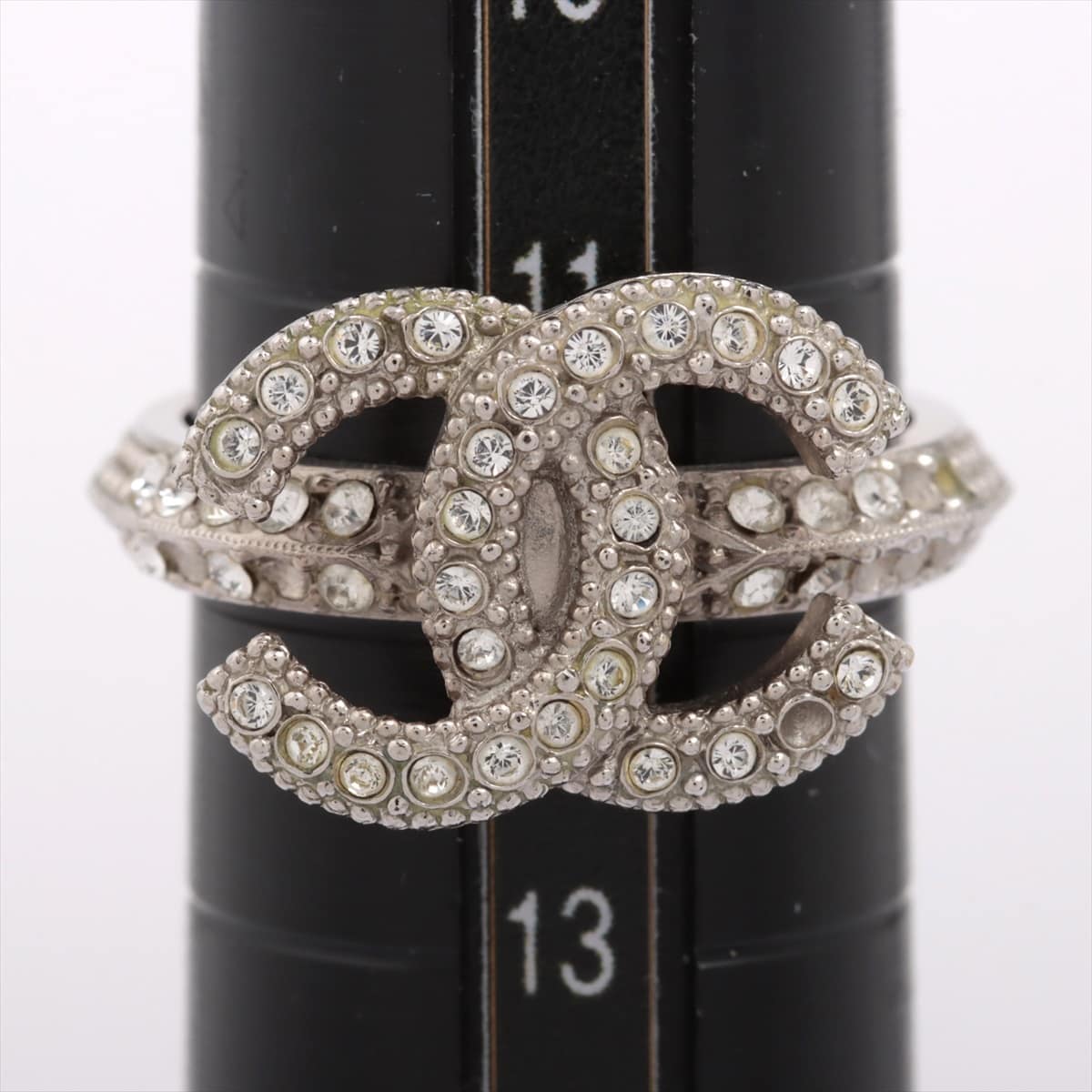 Chanel Coco Mark C20P rings GP×inestone Silver