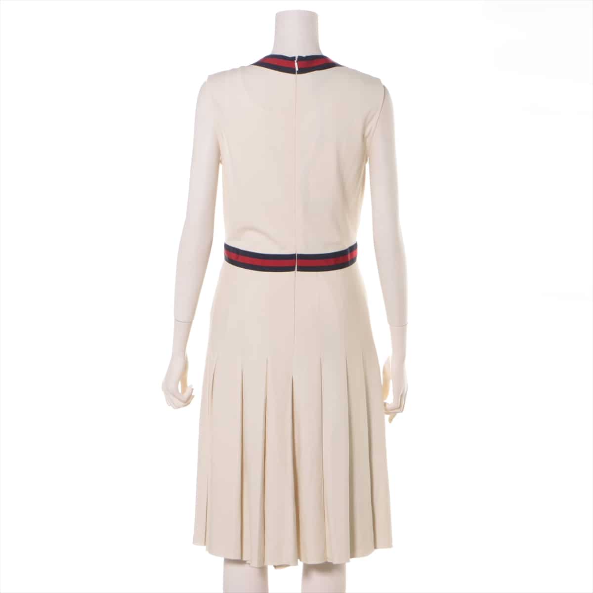 Gucci Sherry Line Rayon Dress M Ladies' Ivory  501485 Cashew Coeur
