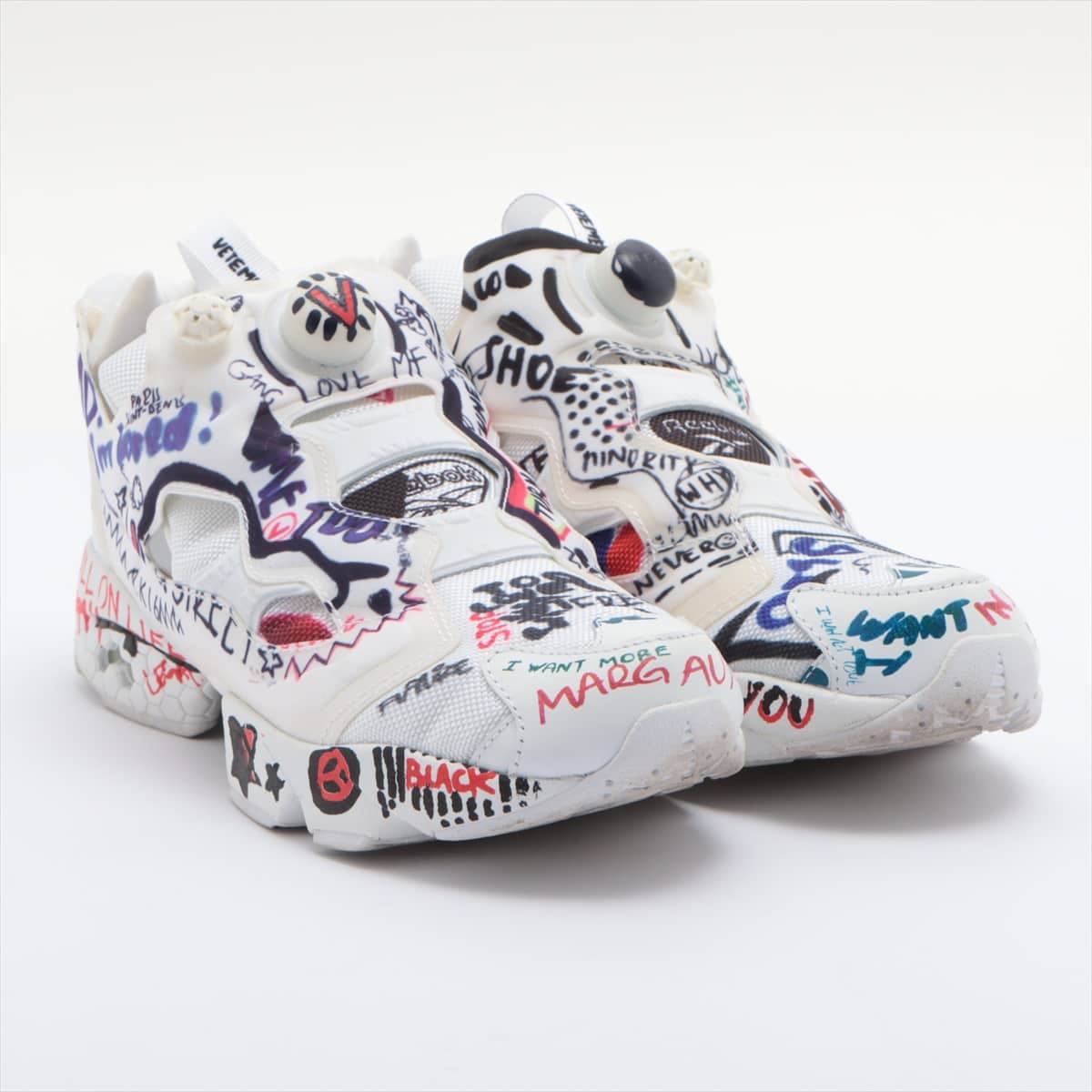 Reebok × Vetements 17SS Fabric Sneakers 27㎝ Men's White BS7031 Pump fury graphic print