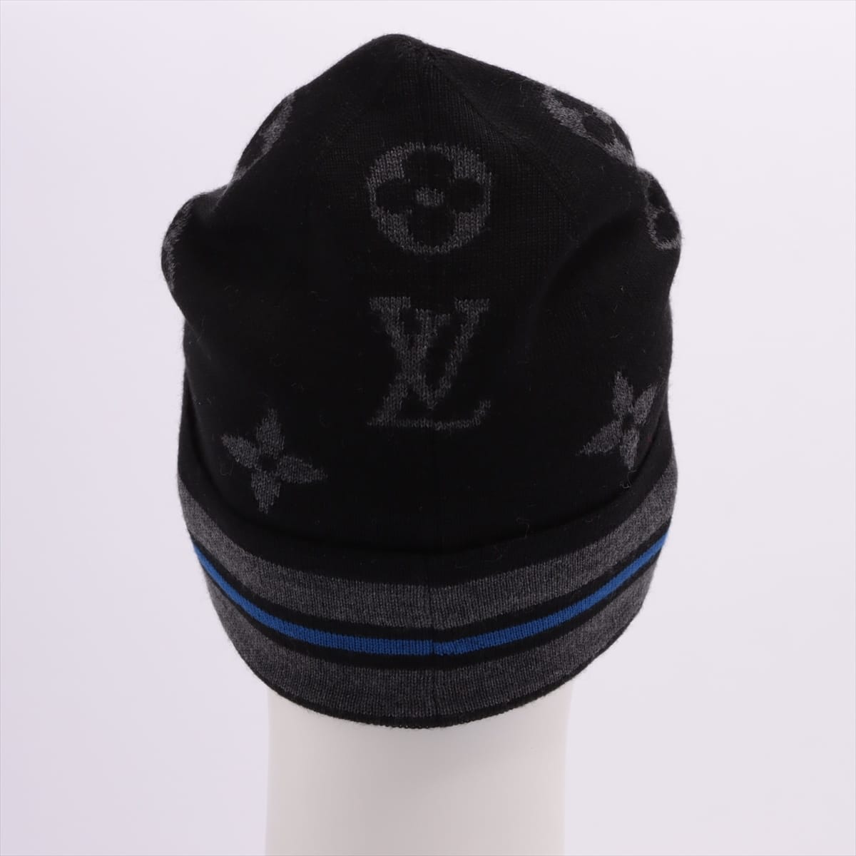 Louis Vuitton M76821 Bonnet Monogram STRIPEY MY0261 Knit cap Wool Black x Gray