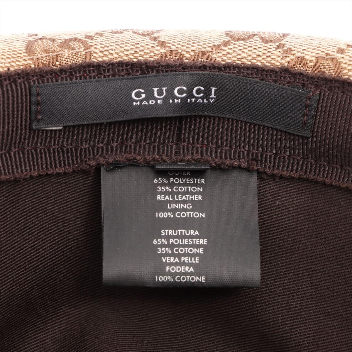 Gucci GG Canvas Hat Cotton & polyester Beige×Brown