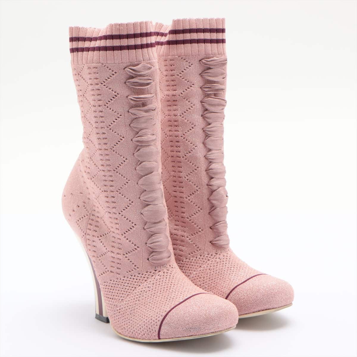 Fendi Knit SOCK BOOTS 35 Ladies' Pink