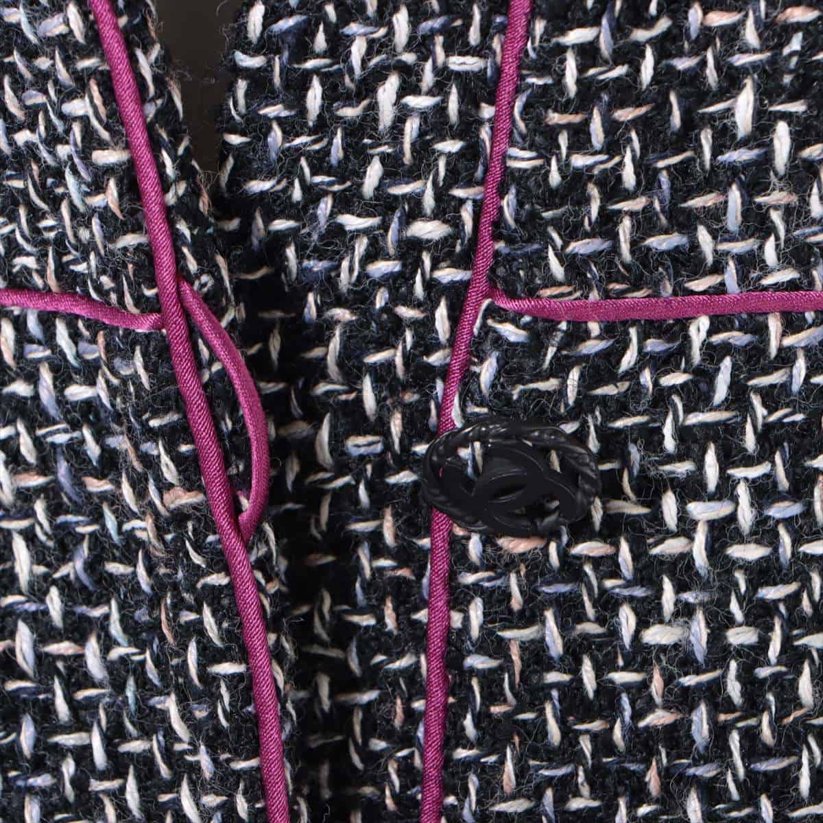 Chanel Coco Button 03A Tweed Setup 34 Ladies' Black