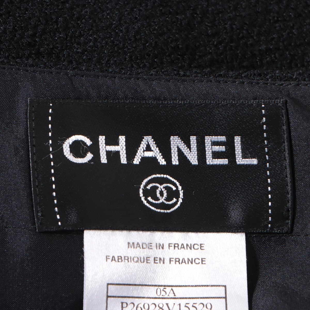 Chanel Coco Mark 05A Cotton & wool Skirt 38 Ladies' Black