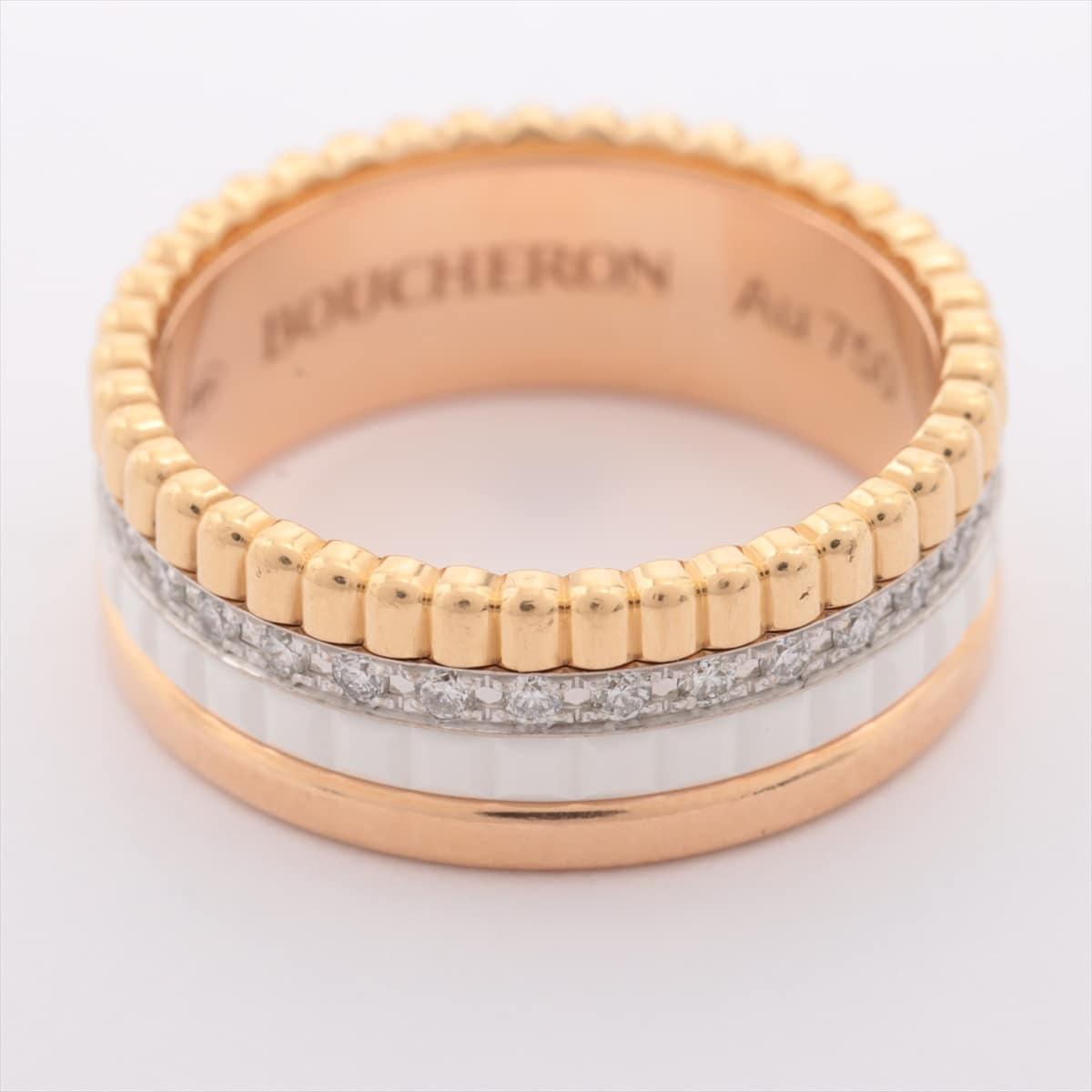 Boucheron Quatre White small diamond rings 750(YG×PG×WG) 5.2g 48