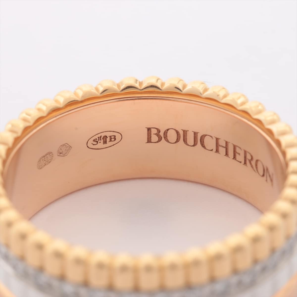Boucheron Quatre White small diamond rings 750(YG×PG×WG) 5.2g 48