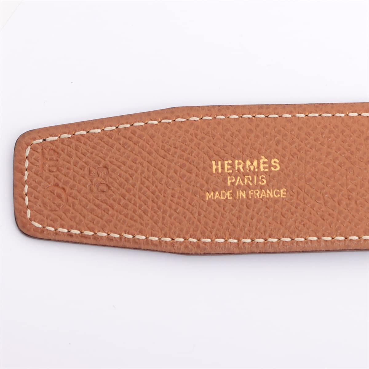 Hermès H Belt 〇 Y (1995) Belt 65 Box Calf × Togo Black×Gold