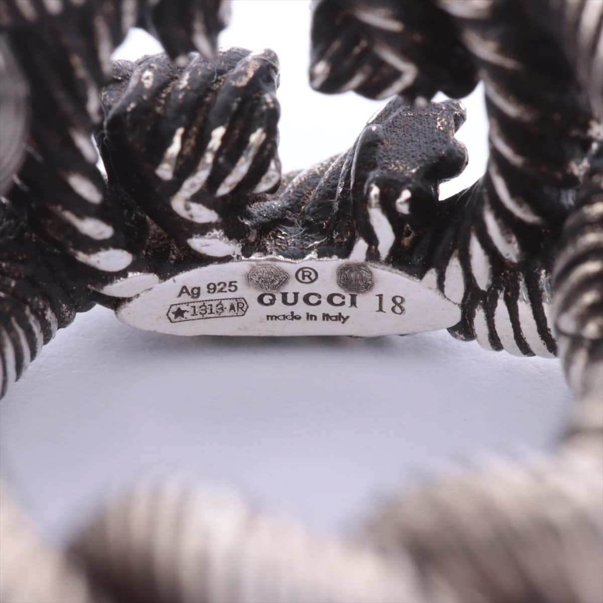 Gucci Interlocking G rings 925 33.6g Silver Gourmette