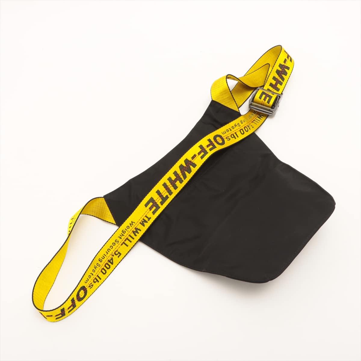 Off-White Nylon Sling backpack Black x yellow