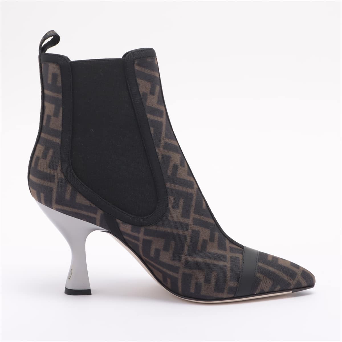 Fendi ZUCCa Mesh Side Gore Boots 39 Ladies' Black Colibri