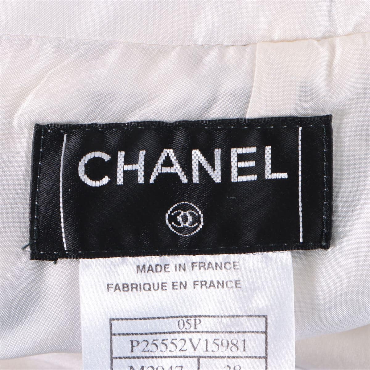 Chanel 05P Tweed Skirt 38 Ladies' Black × White