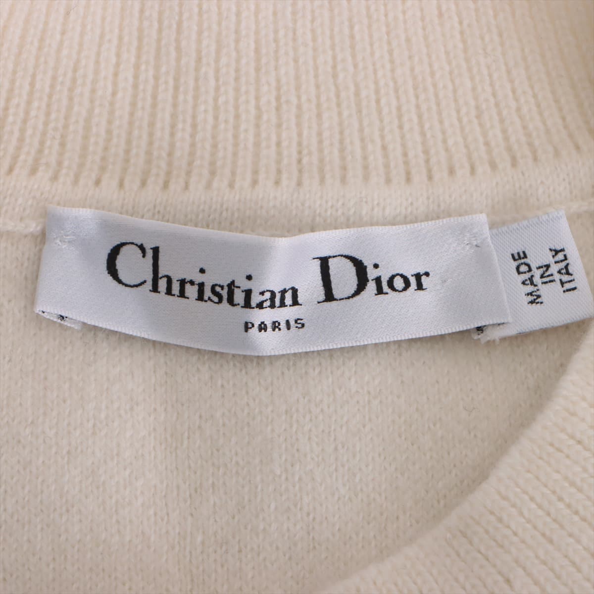 Christian Dior Cashmere x nylon Knit F36 Ladies' White  014S55AM042 TRAVEL