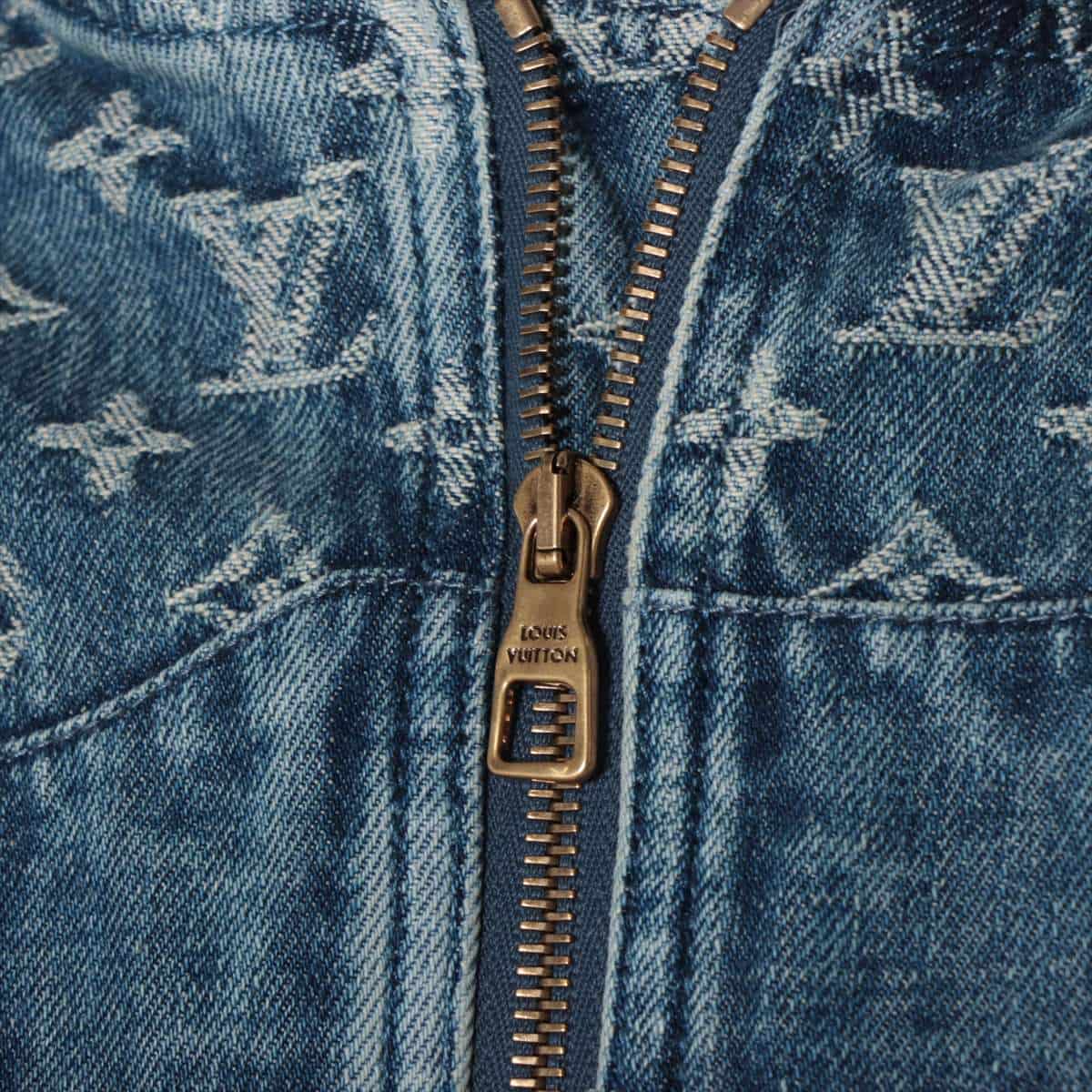 Louis Vuitton 22 years Cotton Denim jacket 46 Men's Blue  Monogram Patchwork Denim Hoodie