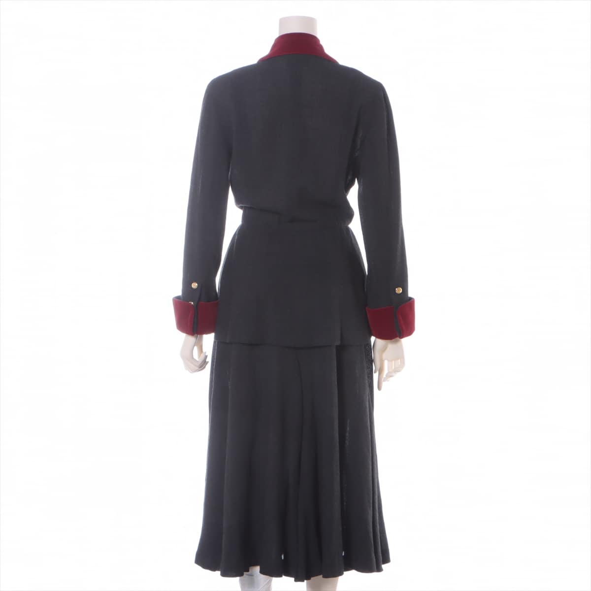 Chanel Wool Dress 36 Ladies' Grey  28803 Coco Button