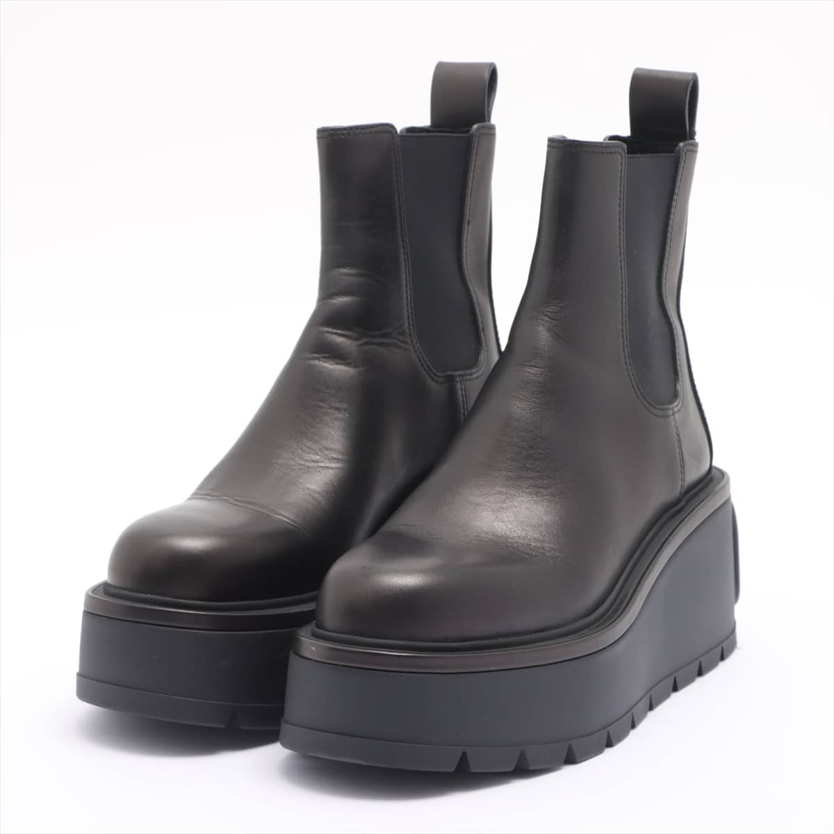 Valentino Garavani Leather Side Gore Boots 38.5 Ladies' Black
