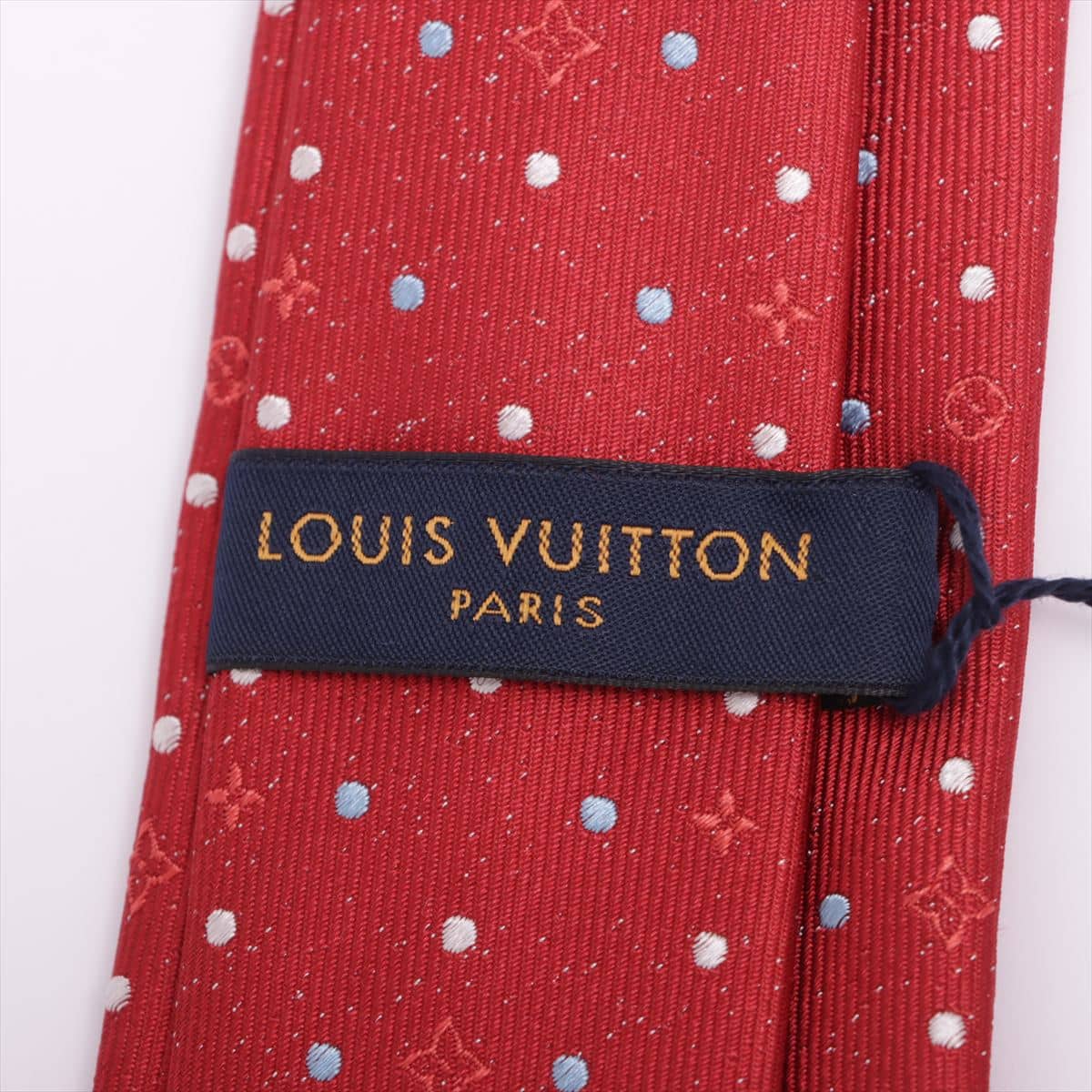 Louis Vuitton M77092 Cravat Monogram Spotty 7CM MR1221 Necktie Silk Red