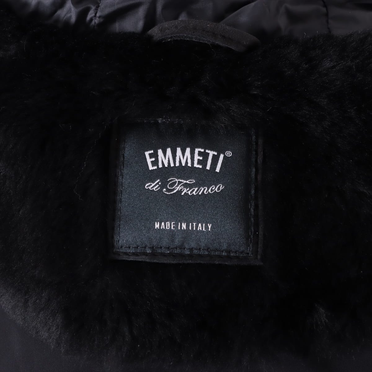 Emmeti Nylon & leather Down jacket 46 Men's Black