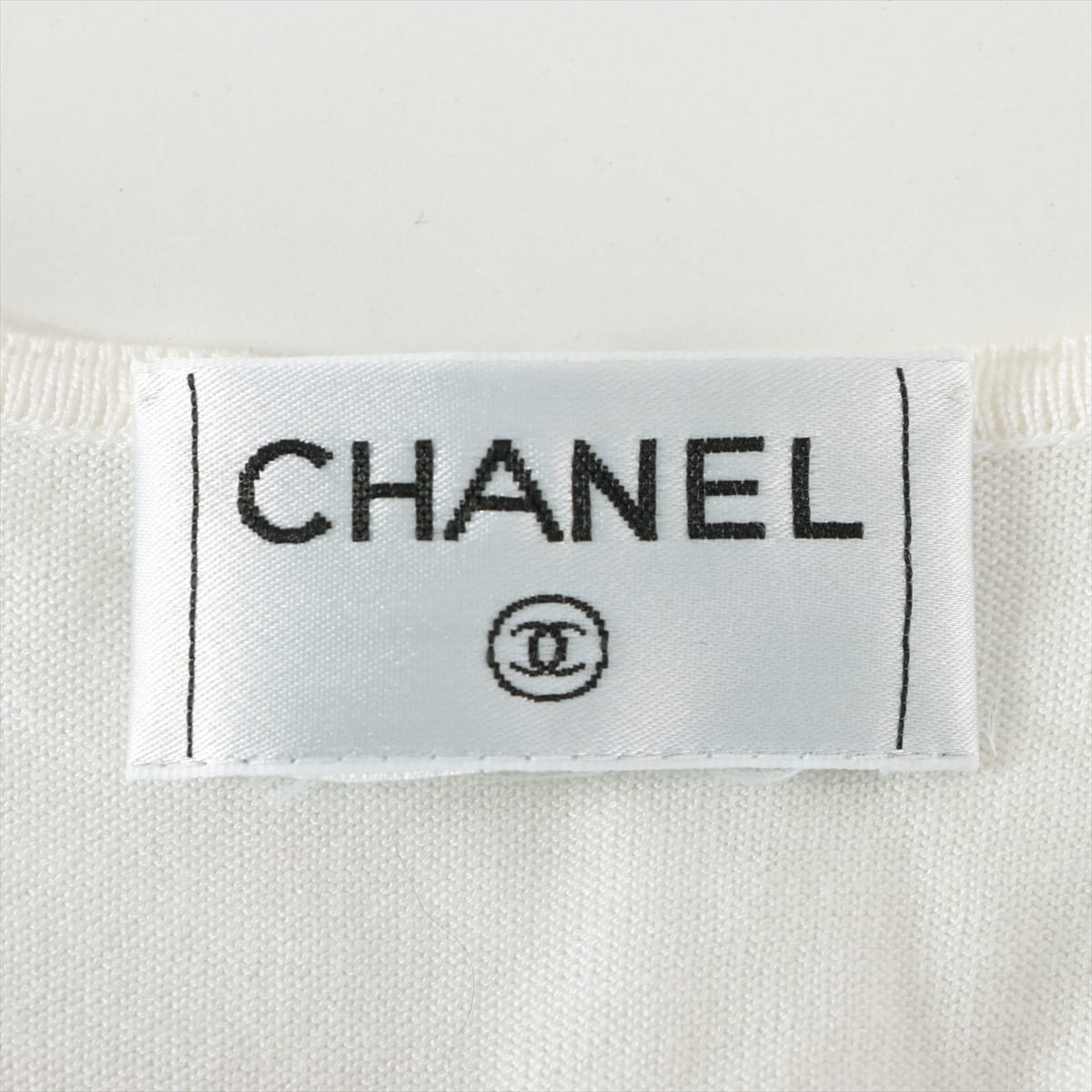 Chanel Coco Mark Cotton T-shirt 38 Ladies' White  Sleeveless The model year tag is cut