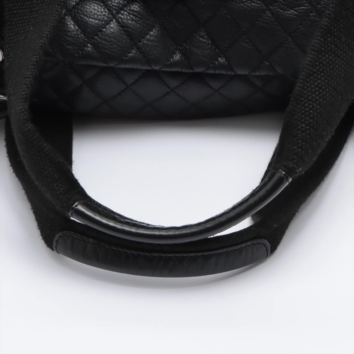 Chanel Sport Line Leather 2WAY BOSTON BAG Black Silver Metal fittings
