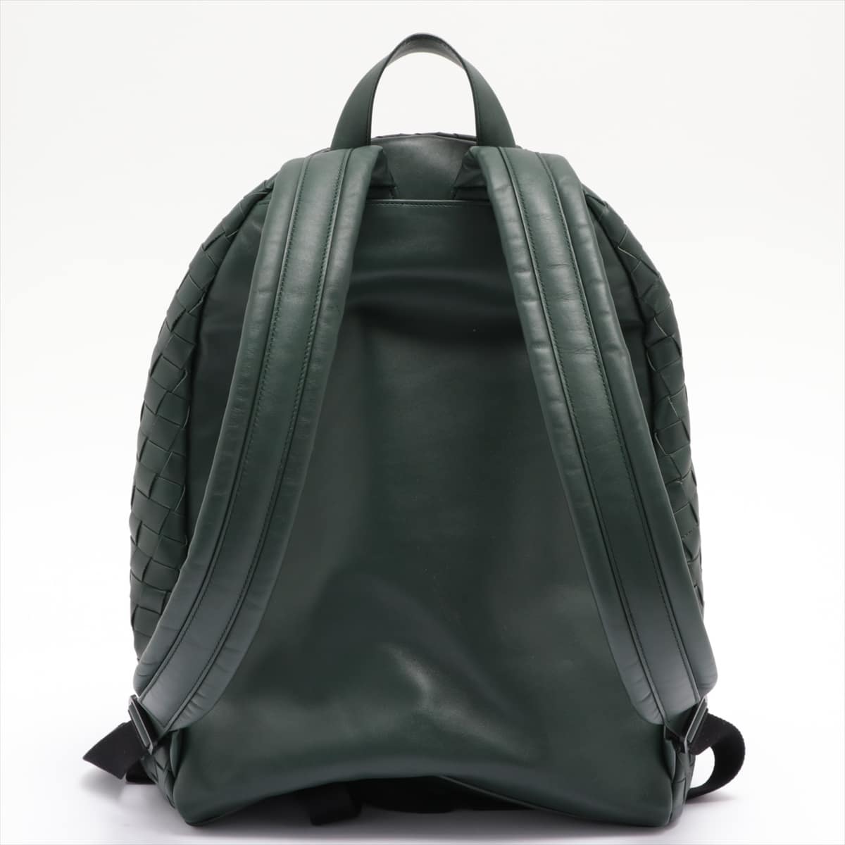 Bottega Veneta Intrecciato Leather Backpack Green
