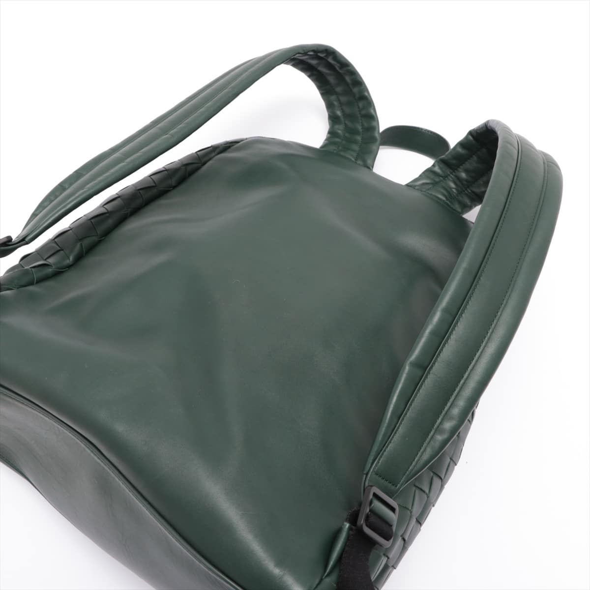 Bottega Veneta Intrecciato Leather Backpack Green