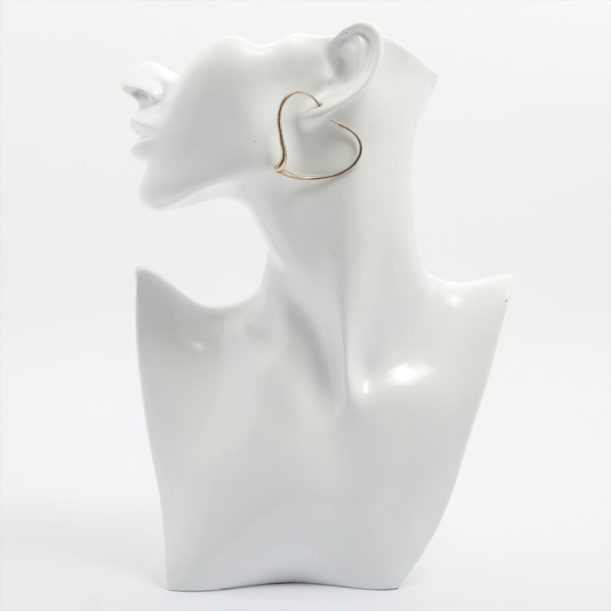 Tiffany Open Heart Hoop Earrings 925 9.1g Silver