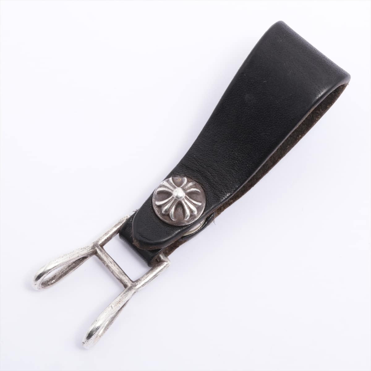 Chrome Hearts W belt loop Keyring Leather & 925 21.2g Cross button