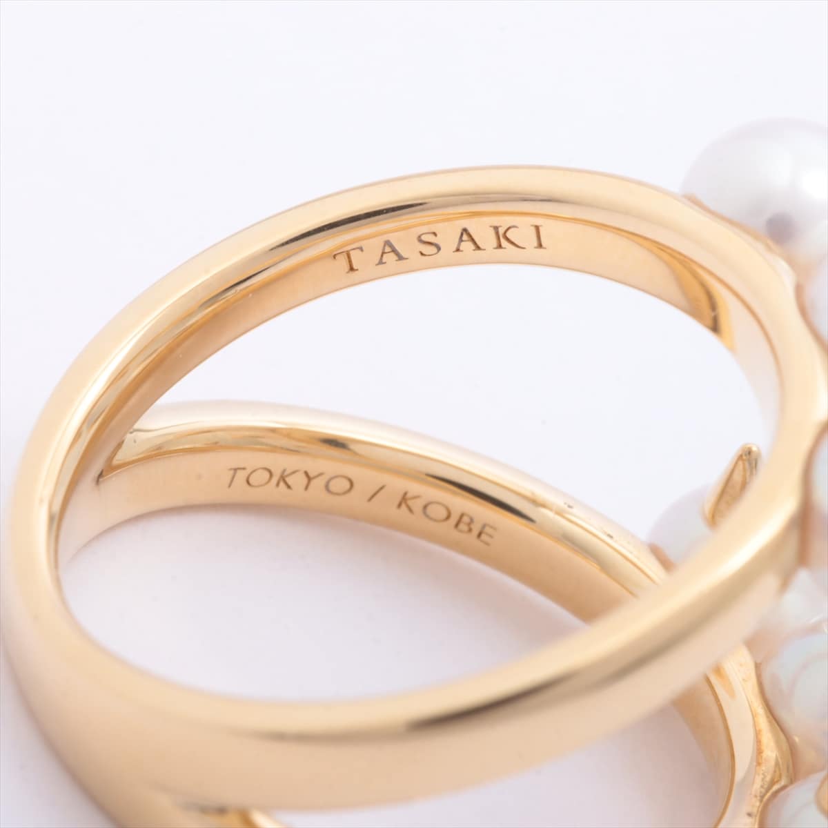 TASAKI Danger Signature Pearl rings 750(YG)×Pt950 7.9g